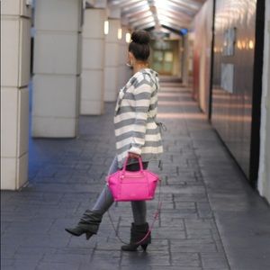 Stripe Hooded Cardigan